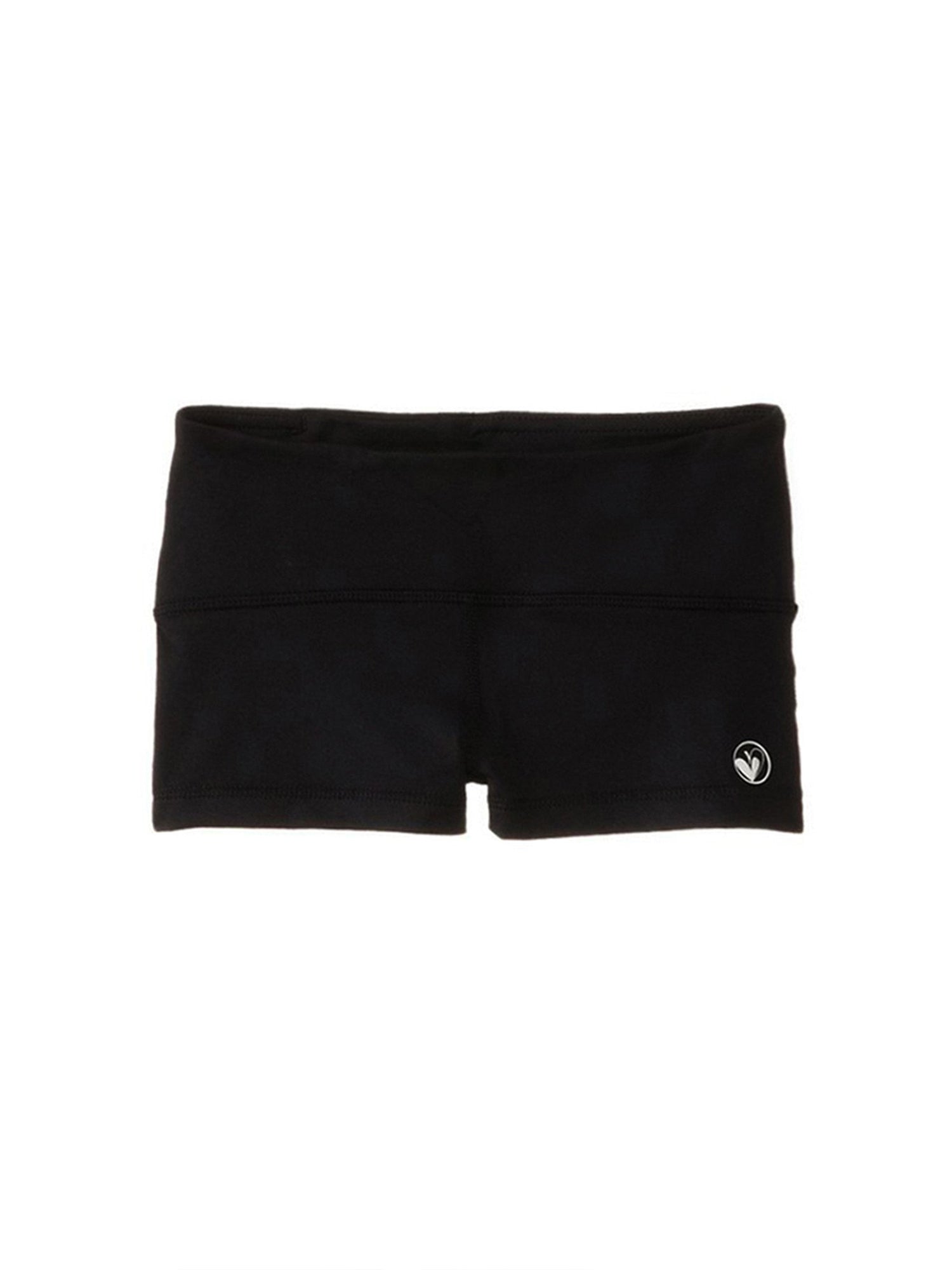 girls black basic activewear mini shorts