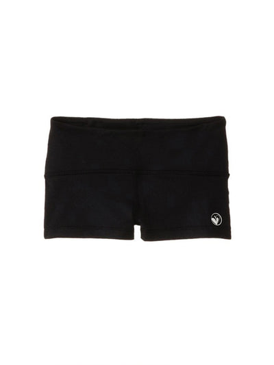 girls black basic activewear mini shorts