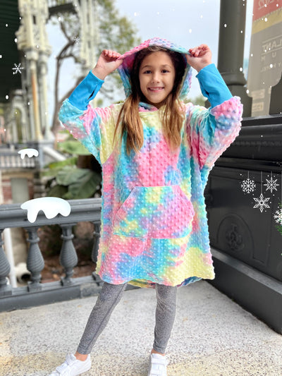 girls minky bubble oversized hoodie and activewear leggings 