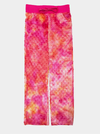 girls minky bubble loungewear pant in tie dye