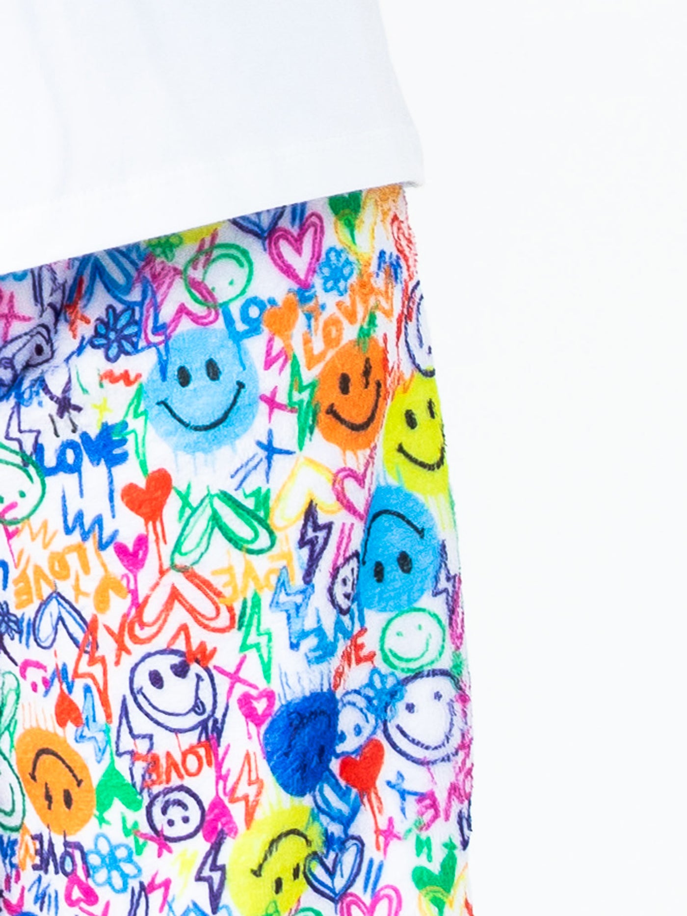 girls plush lounge shorts in multicolor print