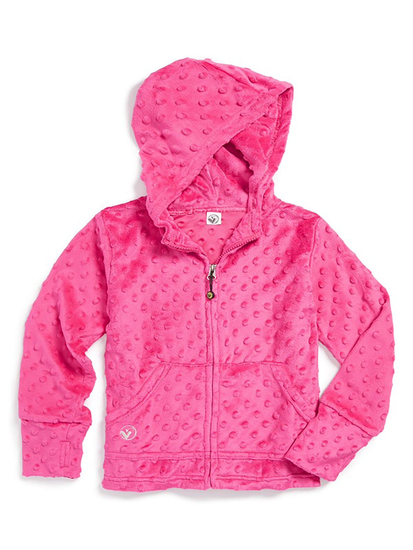 minky bubble zip hoodie in fuchsia