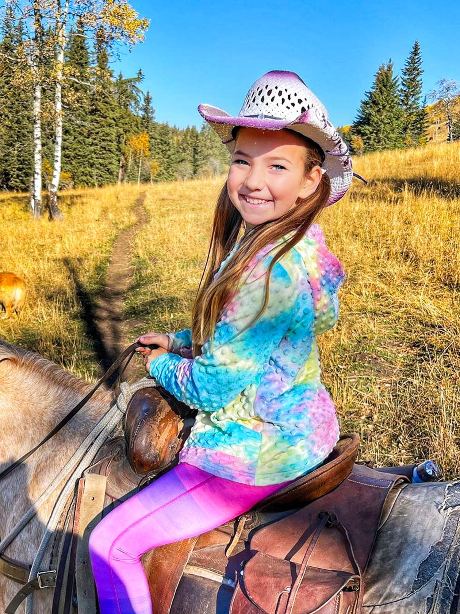 girls cotton candy tie dye minky zip hoodie and jogger pant set