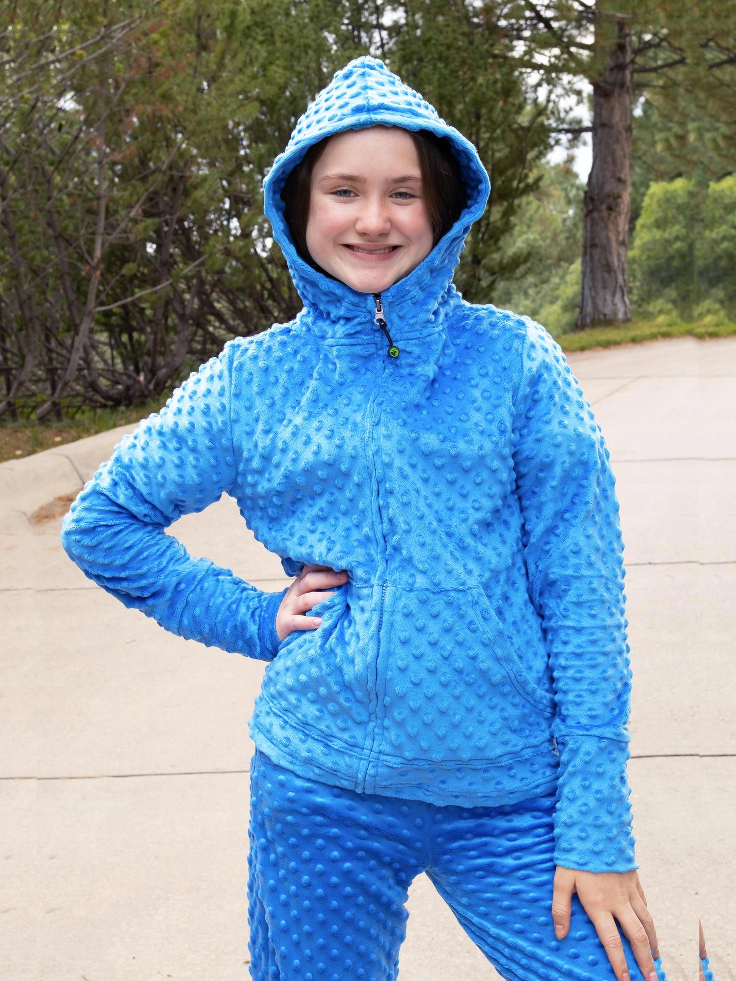 girls minky zip hoodie and jogger pant set