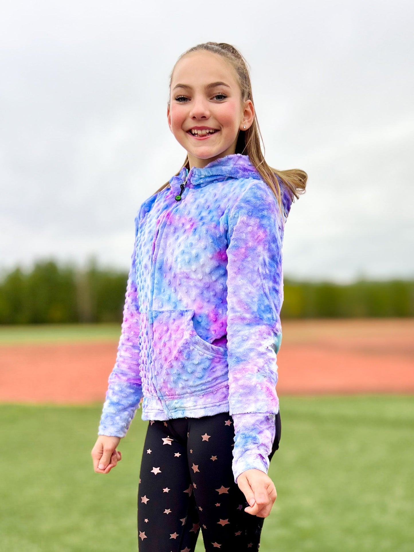 girls minky bubble zip hoodie and seamless activewear leggings 