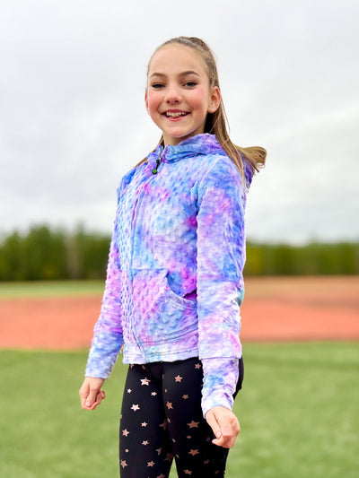 girls minky bubble zip hoodie and seamless activewear leggings 