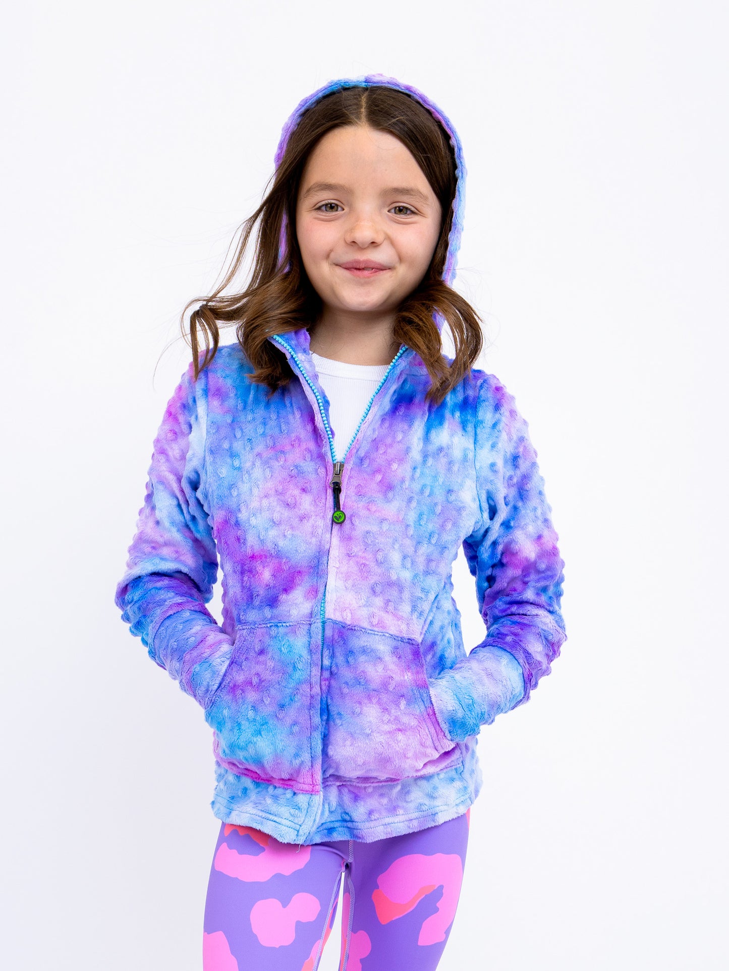 Minky Bubble Zip Hoodie - Tie Dye