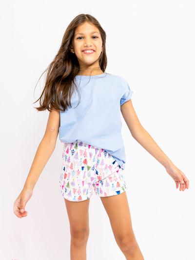 girls basic light blue short sleeve t-shirt