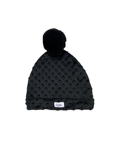 girls minky bubble beanie and reversible bubble blanket gift set