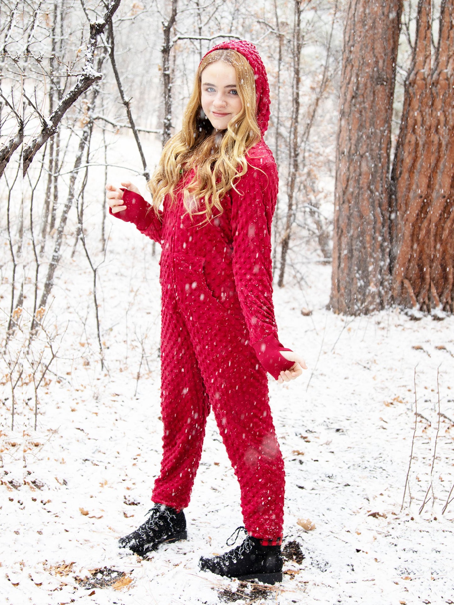 girls burgundy dark red minky bubble onesie