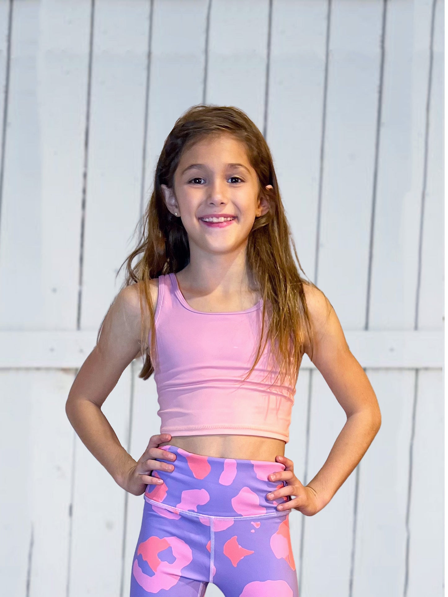 girls black cropped activewear tank top 