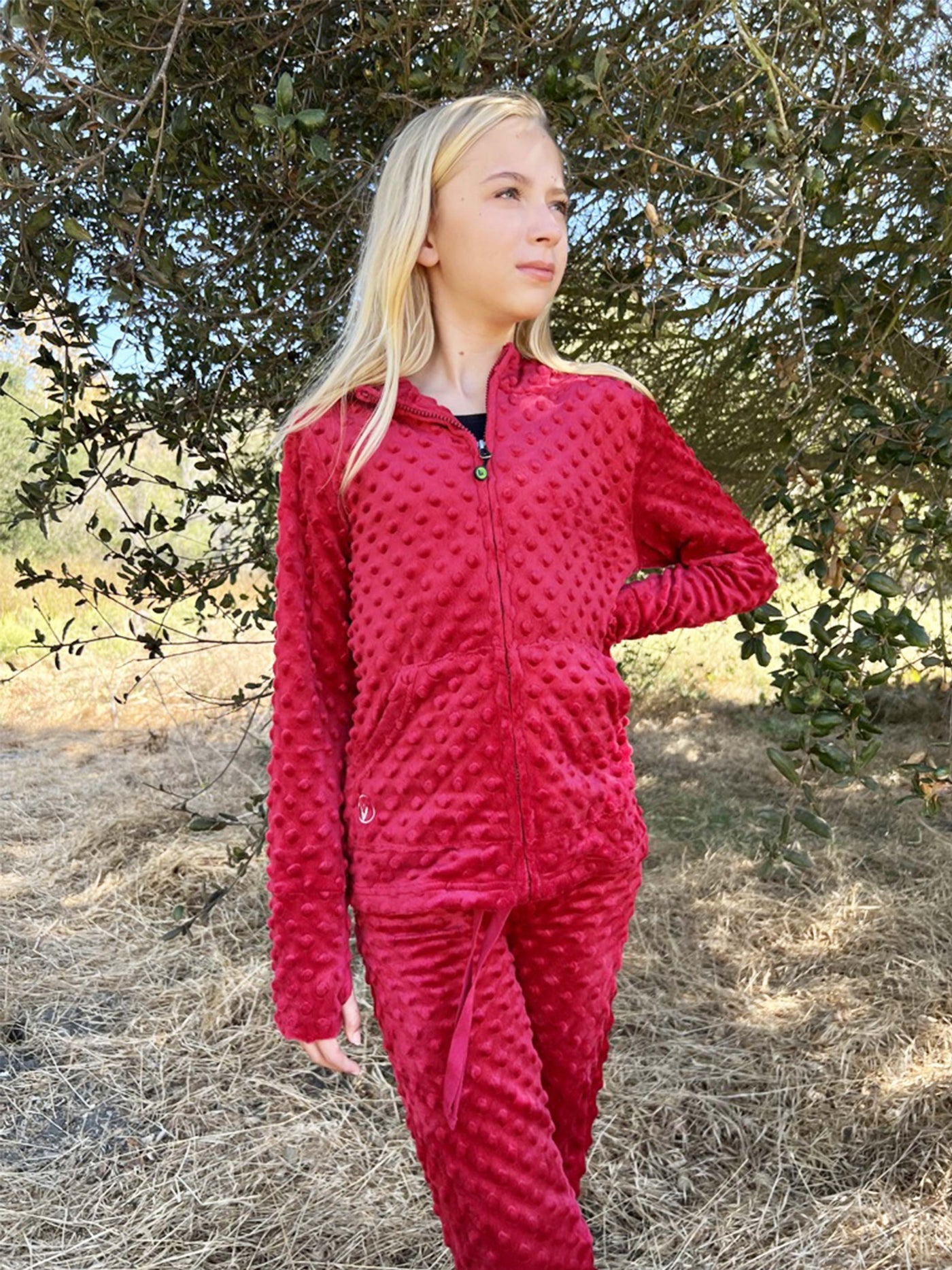 girls minky zip hoodie and jogger pant set