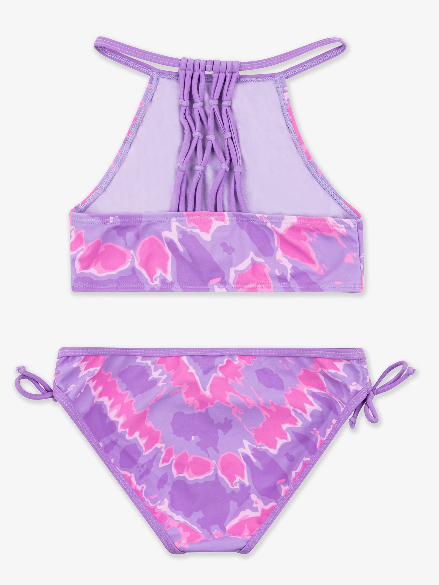 girls purple heart tie dye tankini two piece swimsuit