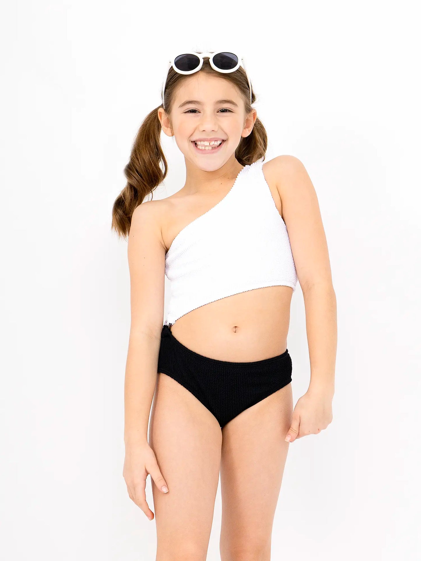 Dina Crinkle Side Cutout One Piece Swimsuit