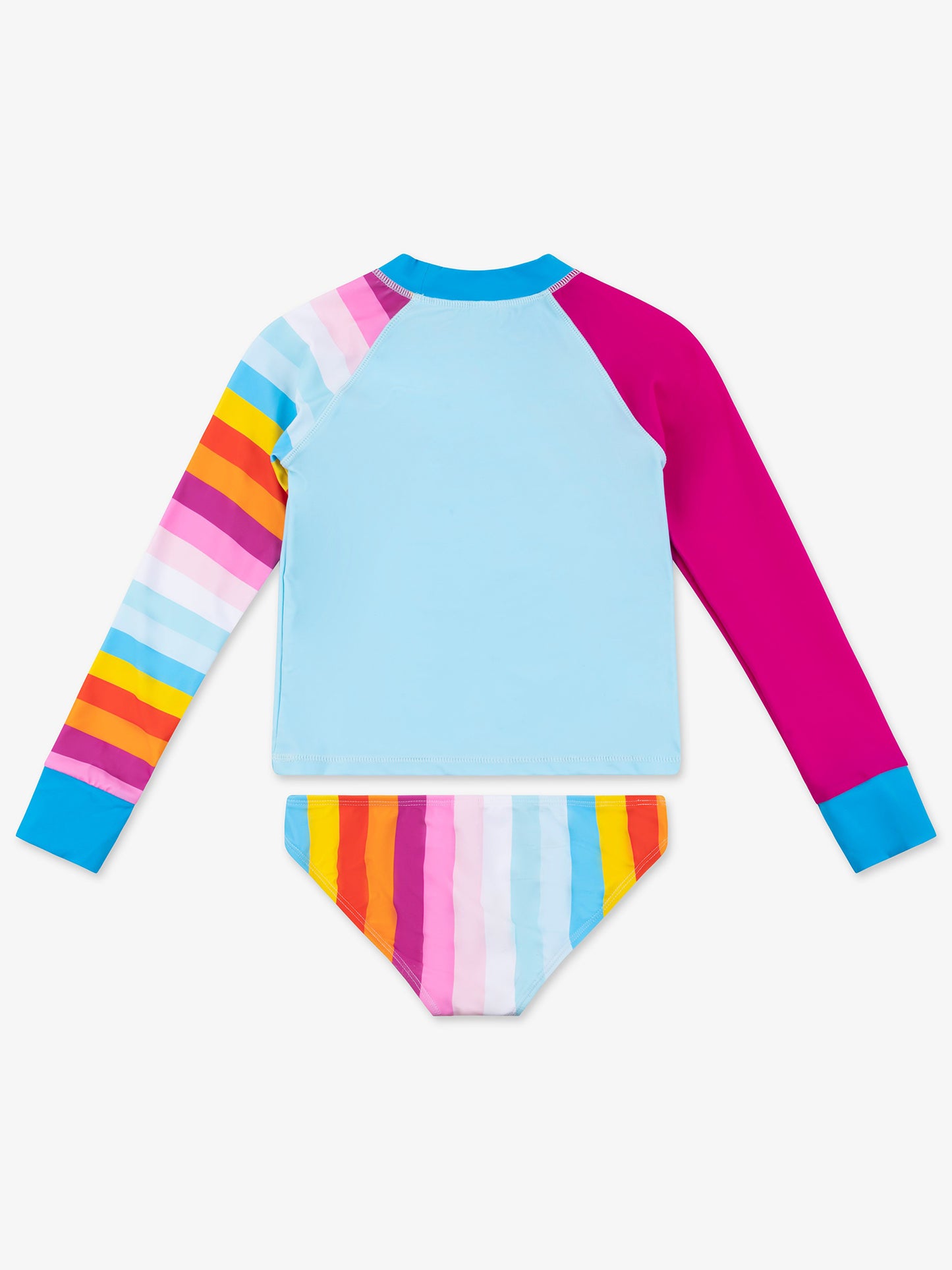 girls rhinestone print rash guard swimsuit set