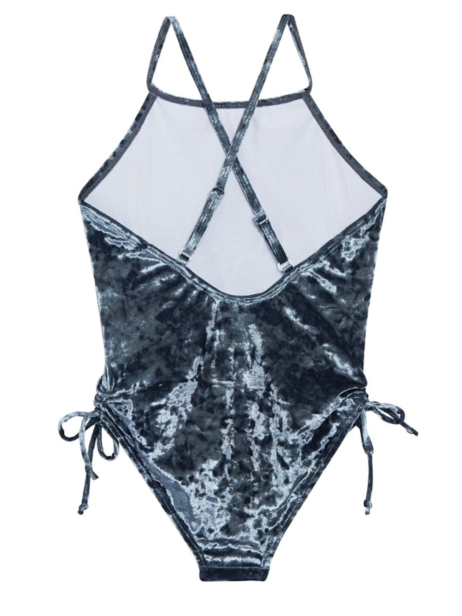 girls crushed velvet one piece swimsuit