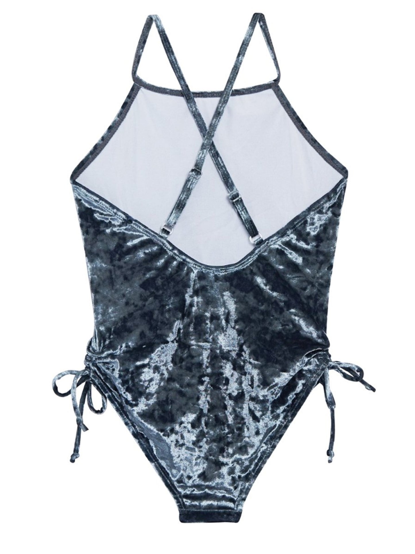 girls crushed velvet one piece swimsuit
