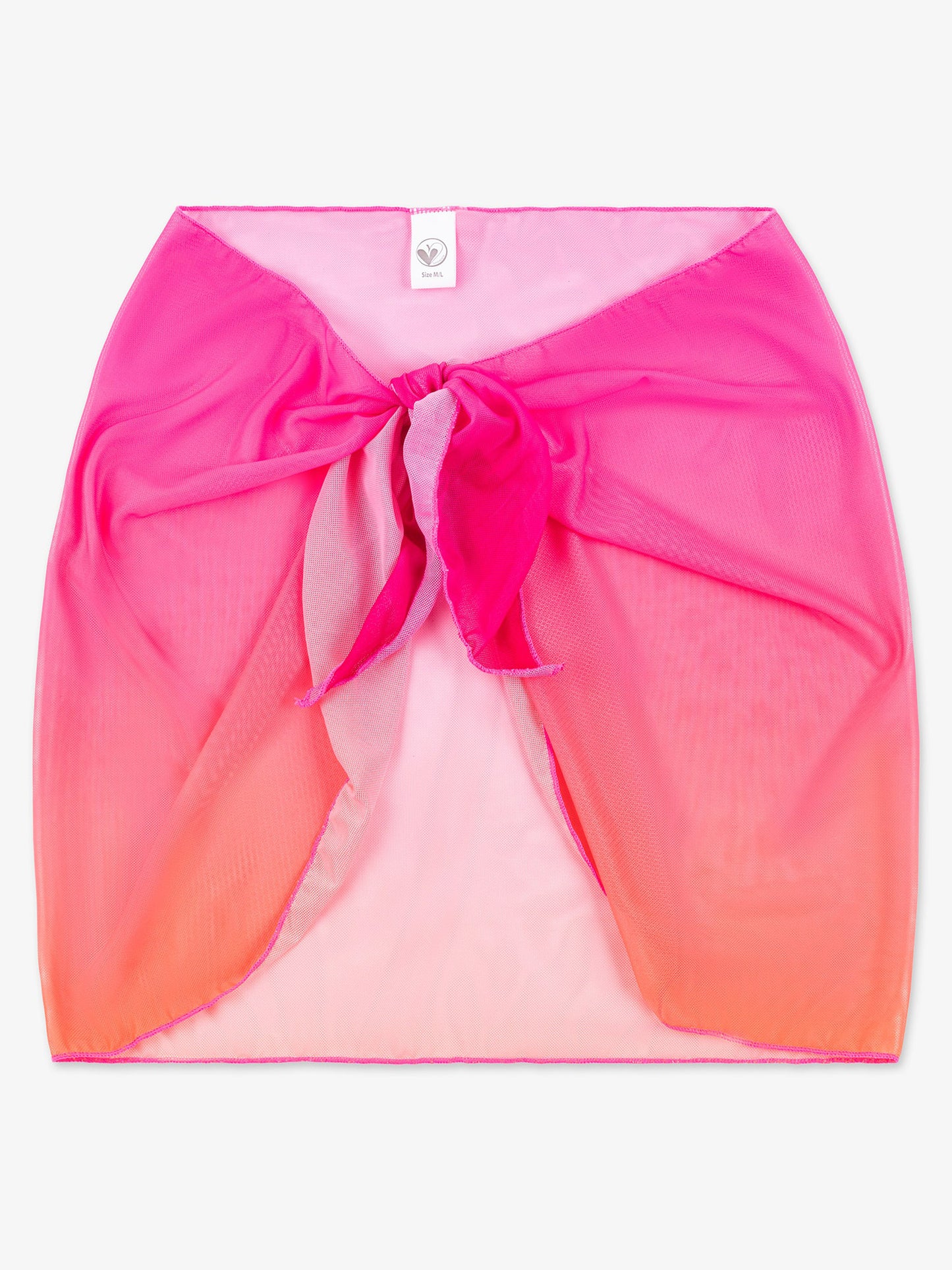 girls fuchsia tie dye sarong mesh wrap skirt swim coverup