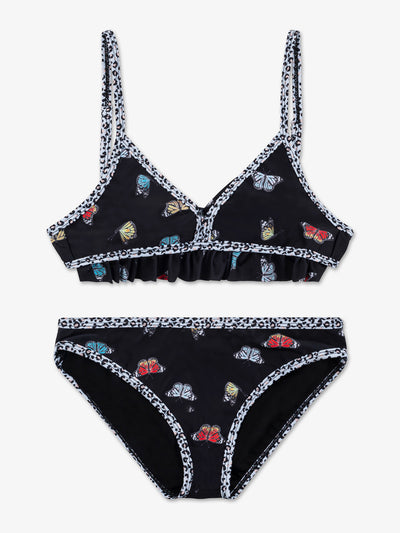 girls butterfly black bikini swimsuit