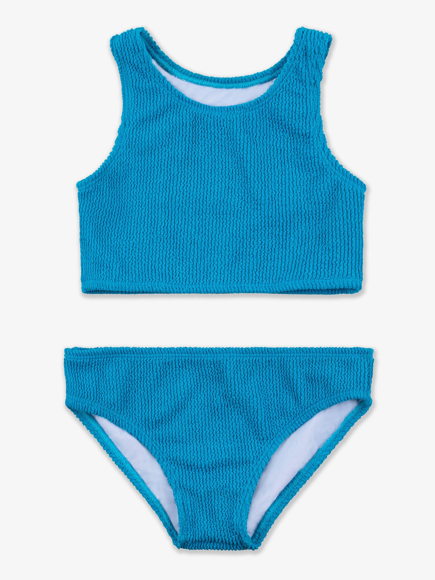 girls red crinkle tankini two piece swimsuit