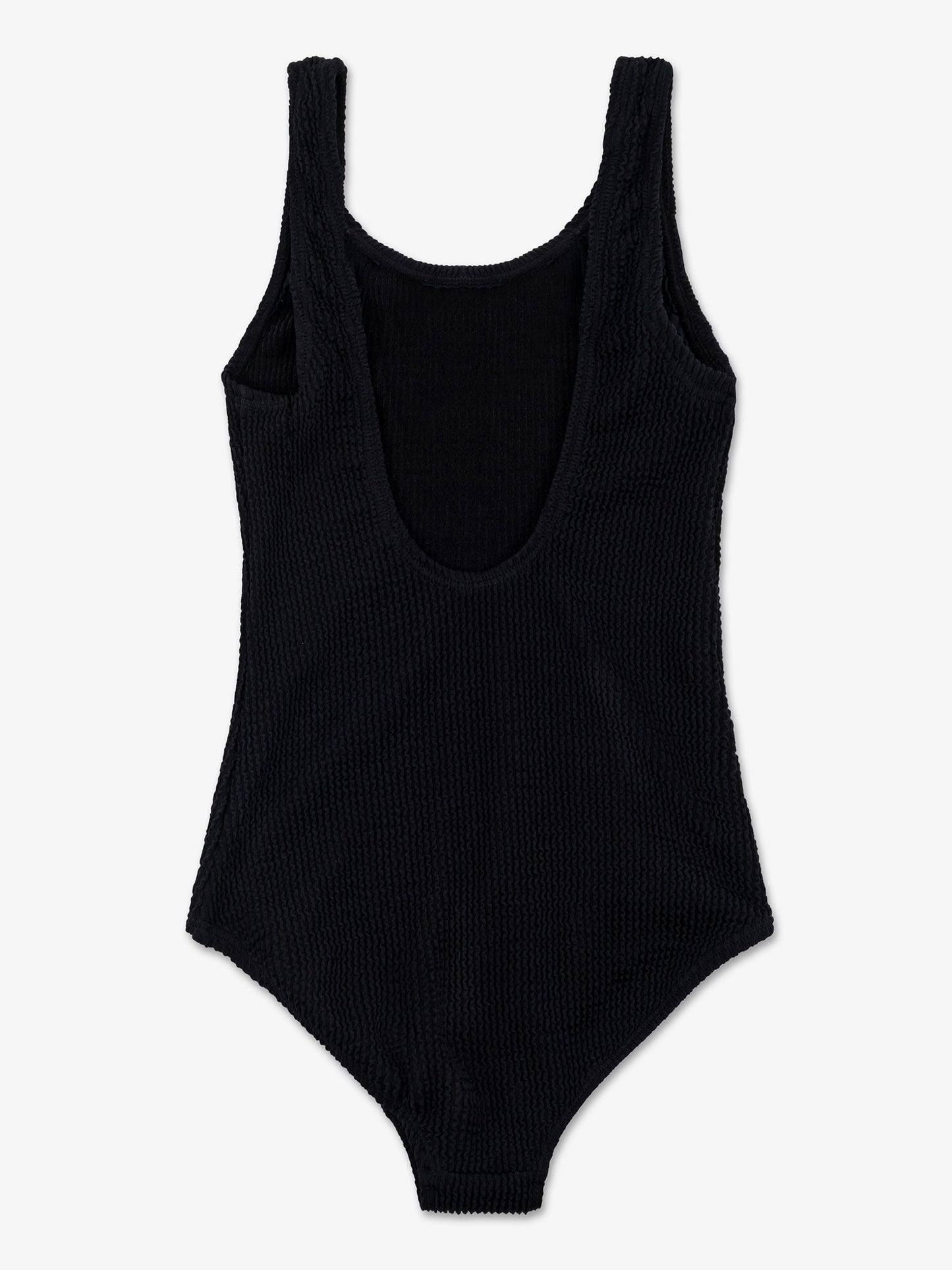 girls black crinkle one piece swimsuit