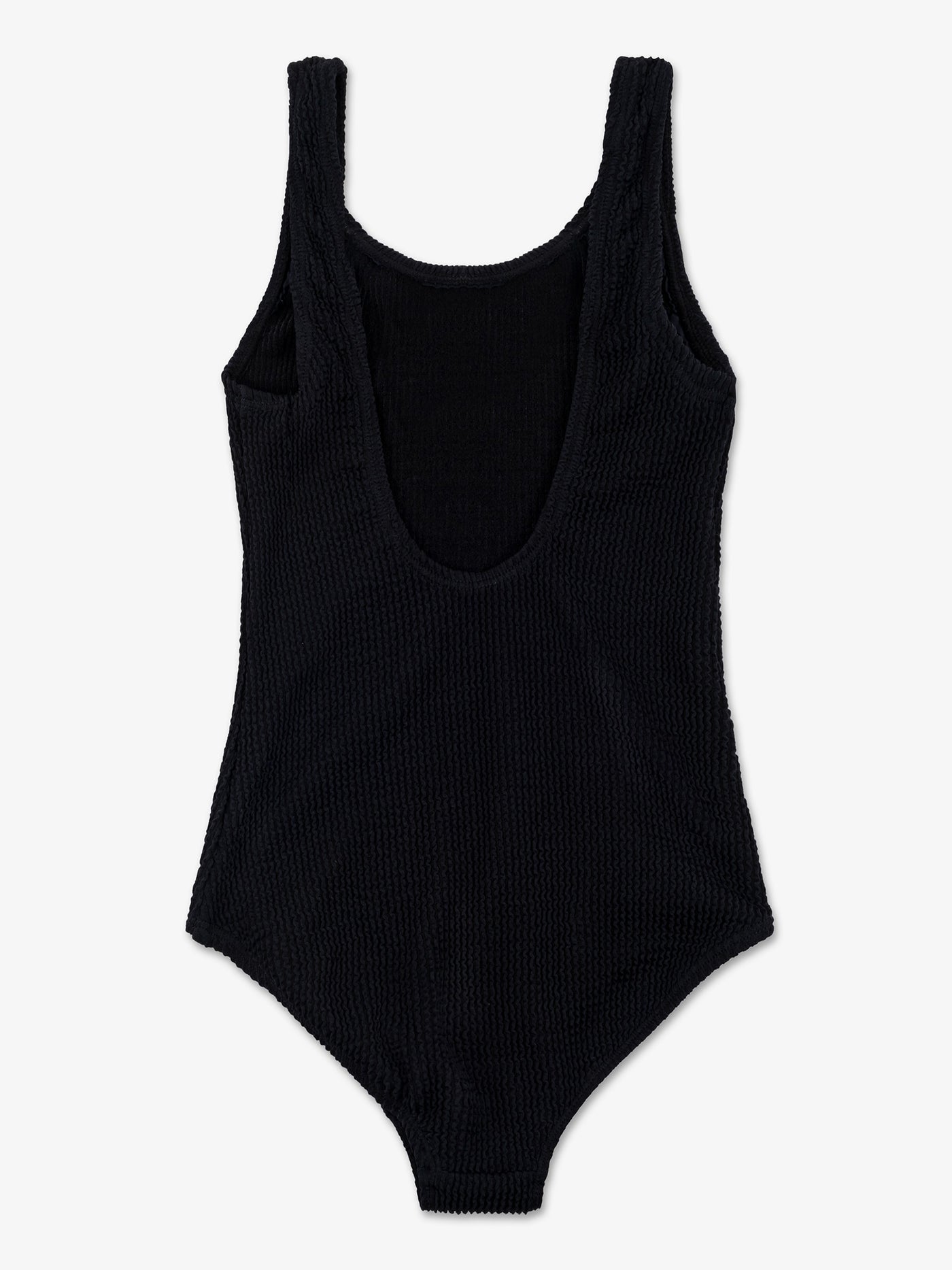 girls black crinkle one piece swimsuit