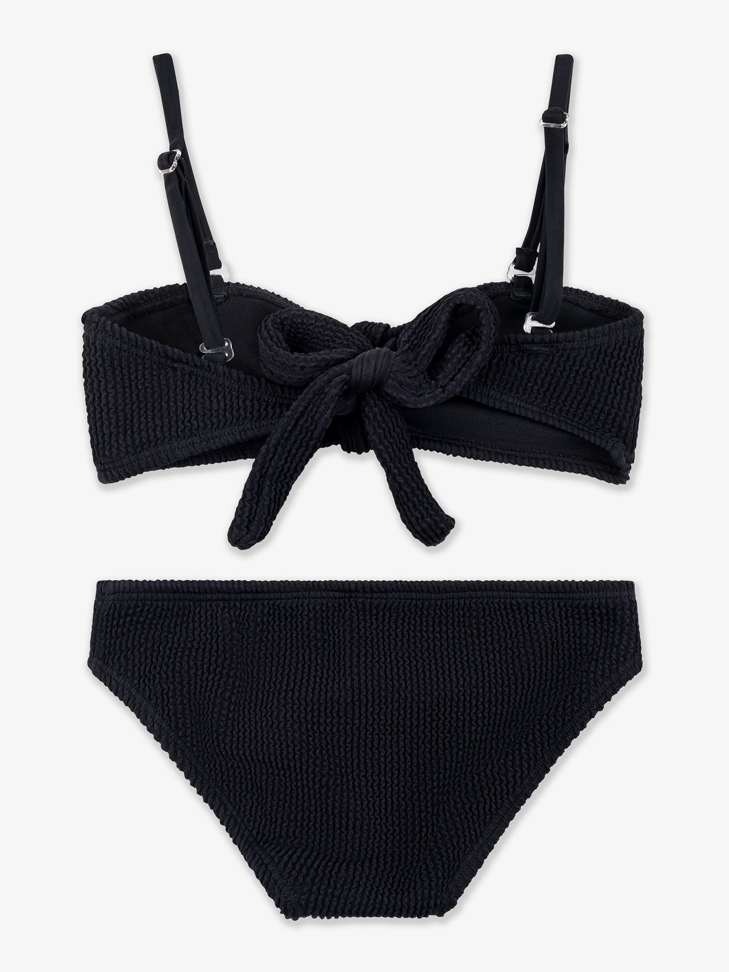 girls blue crinkle two piece bandeau bikini