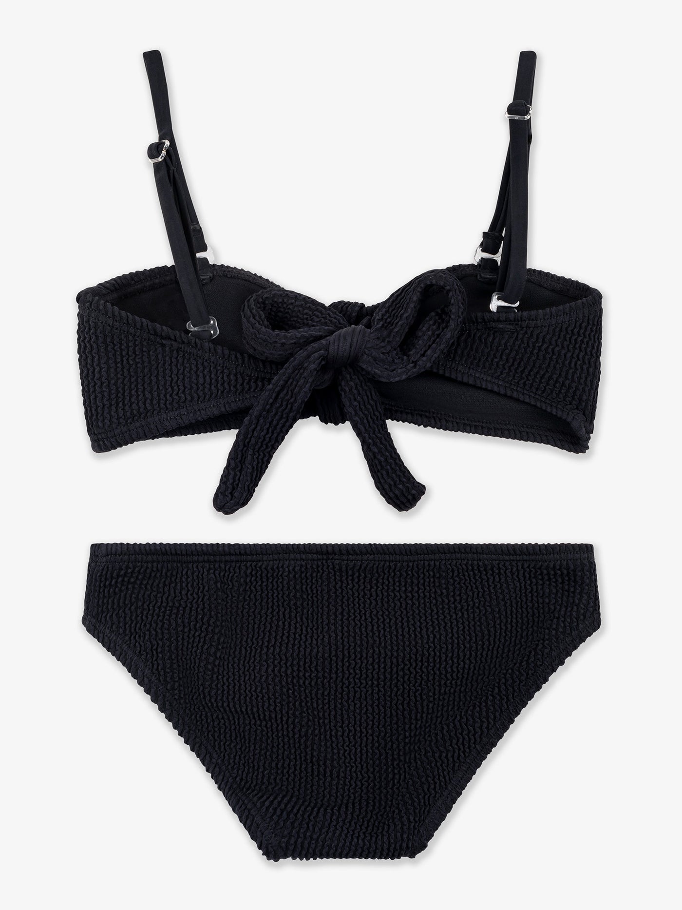 girls blue crinkle two piece bandeau bikini