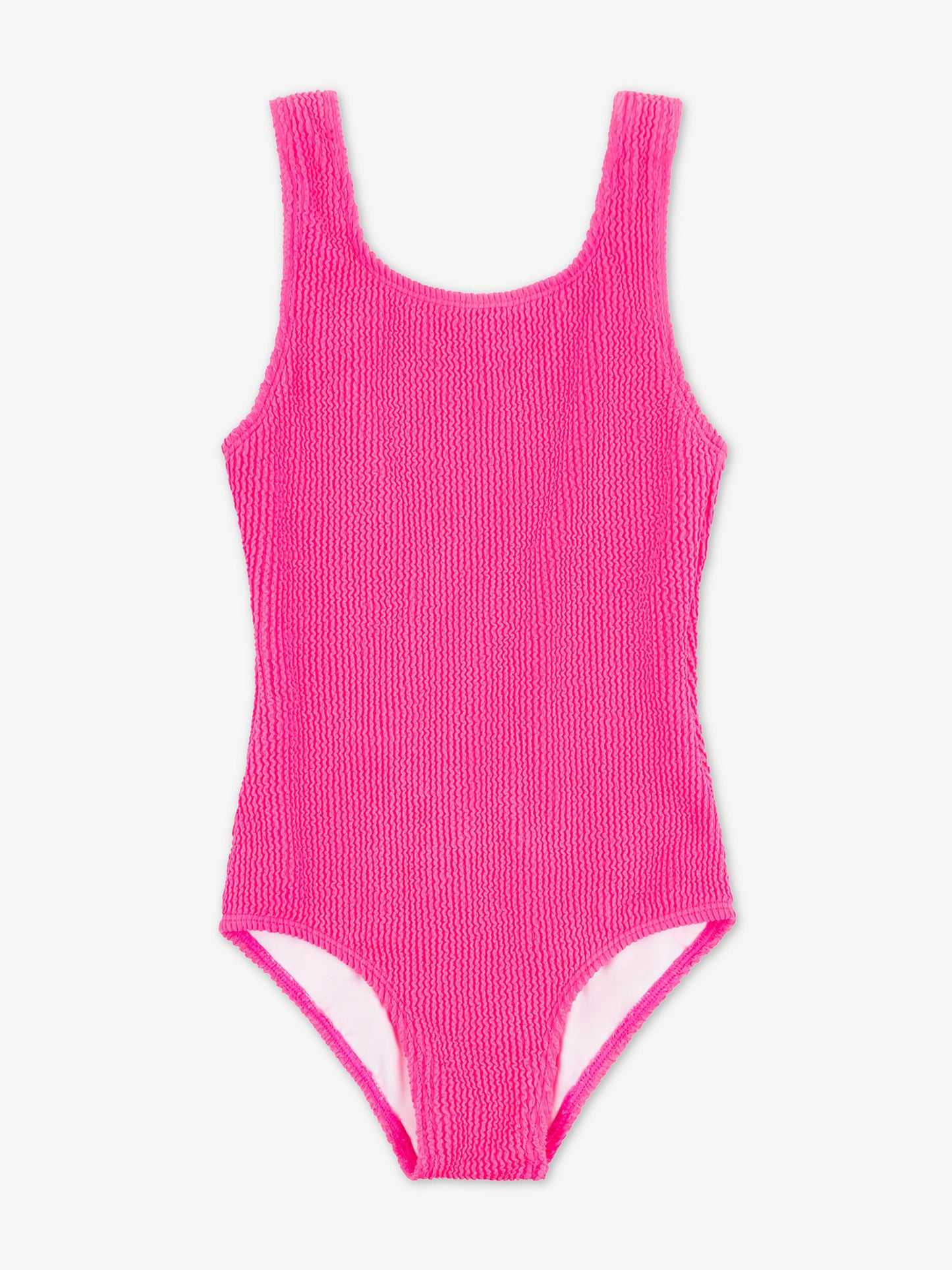 girls blue crinkle one piece swimsuit