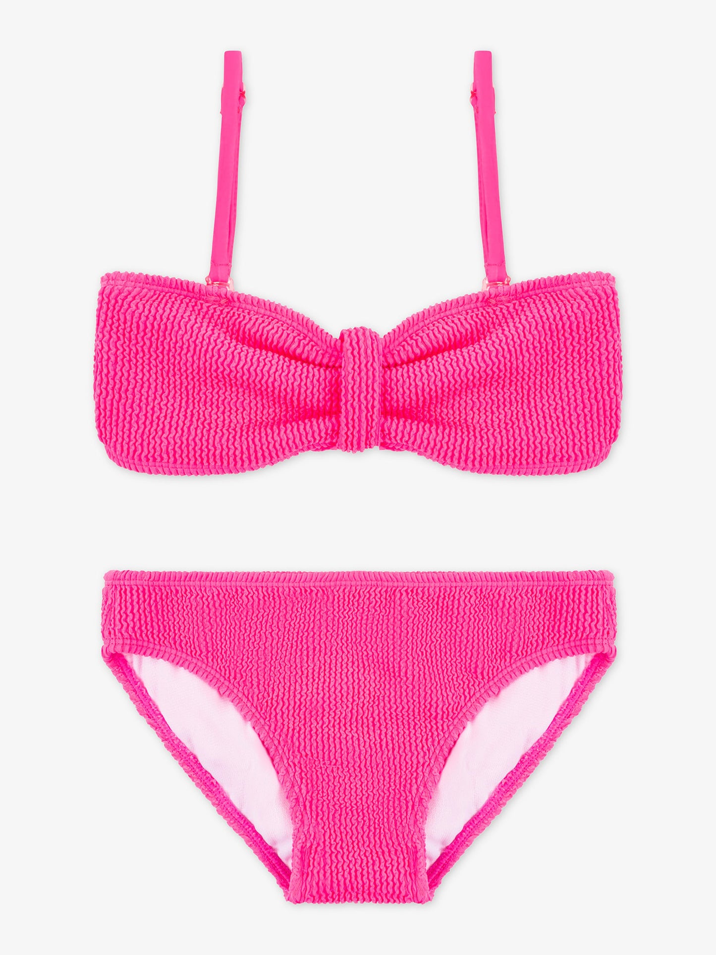 girls blue crinkle two piece bandeau bikini