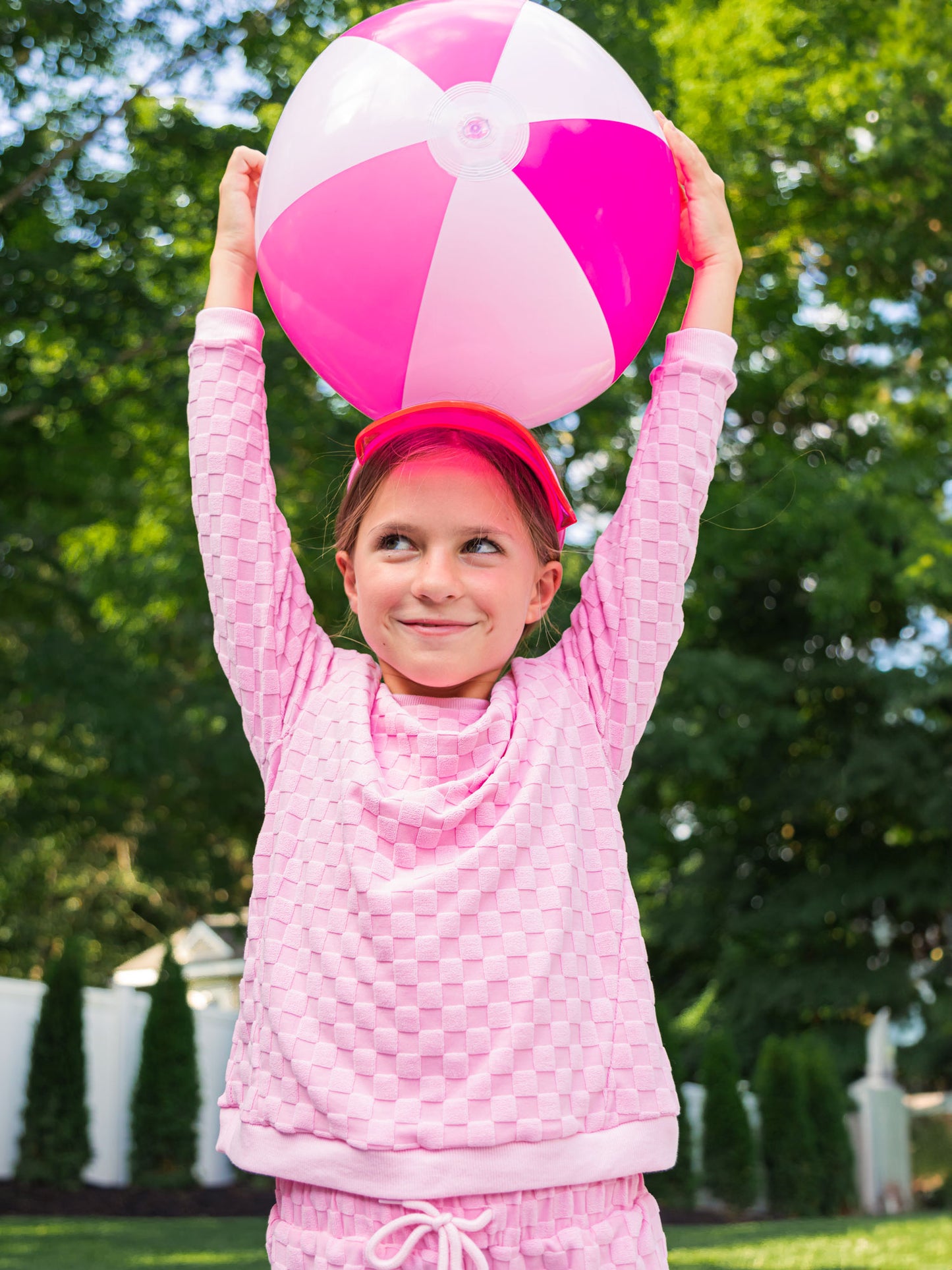 girls beach terry pink sweatshirt 