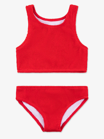 girls perwinkle crinkle tankini two piece swimsuit