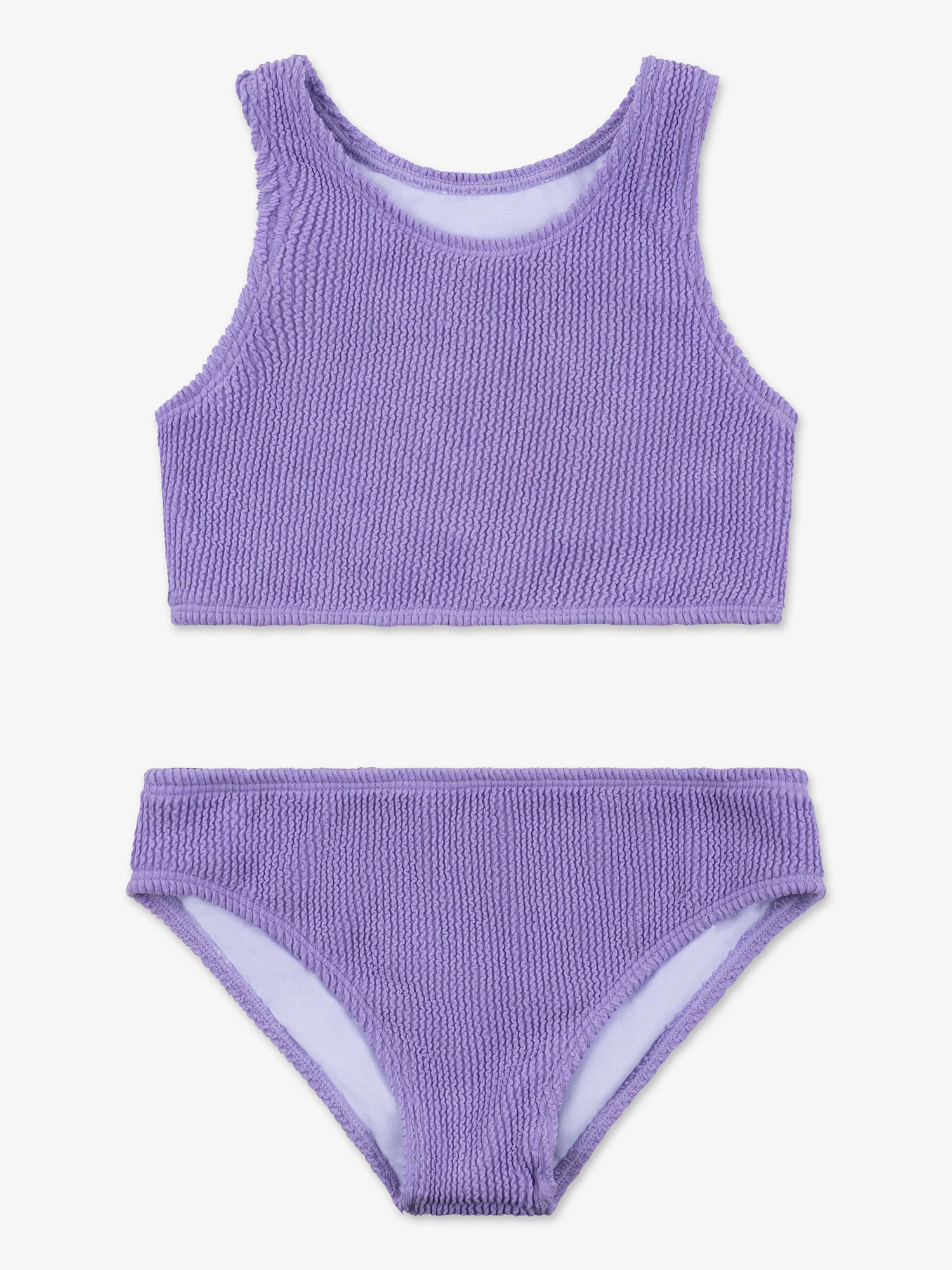 girls perwinkle crinkle tankini two piece swimsuit