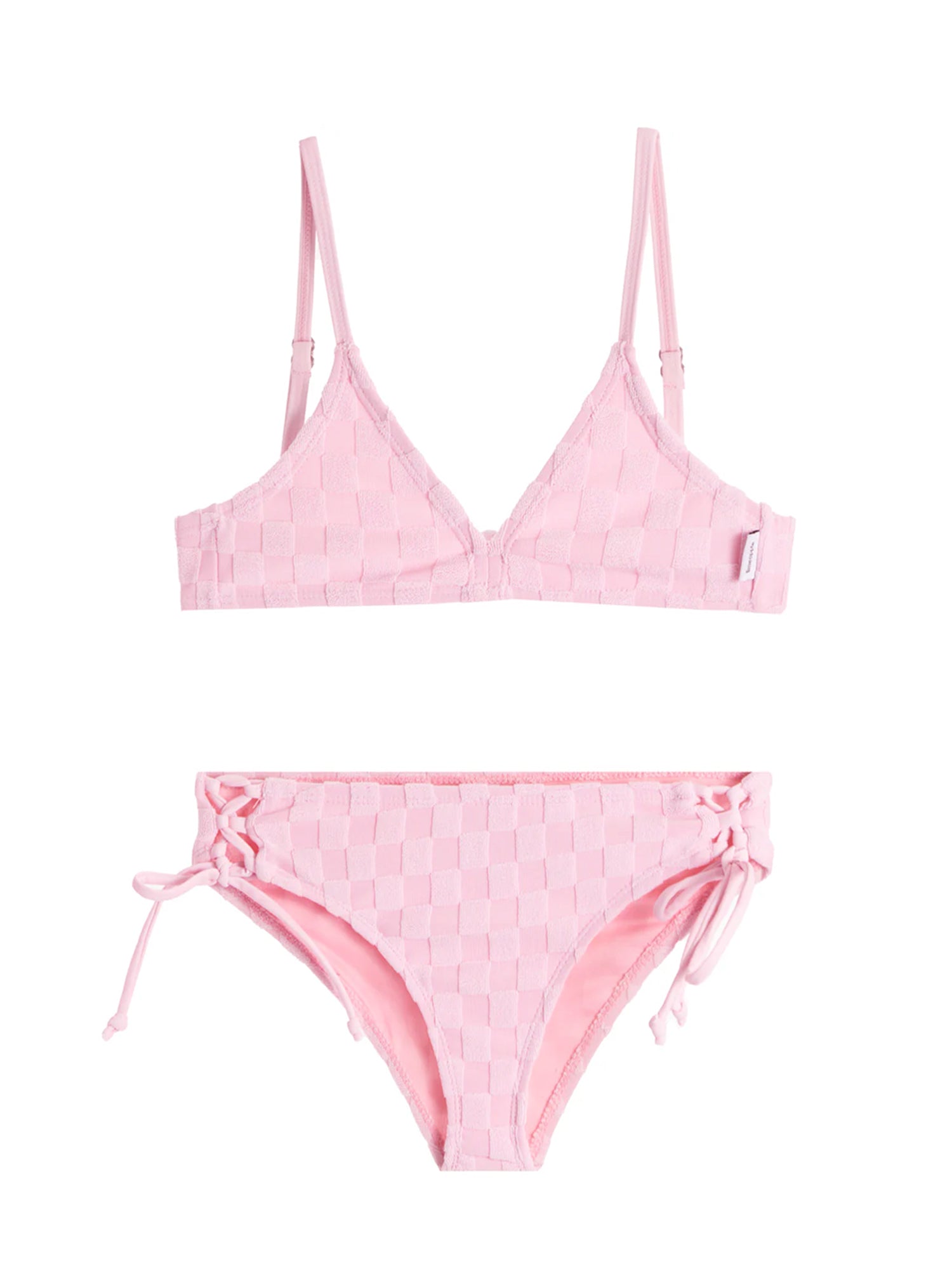girls light pink terry bikini swimsuit