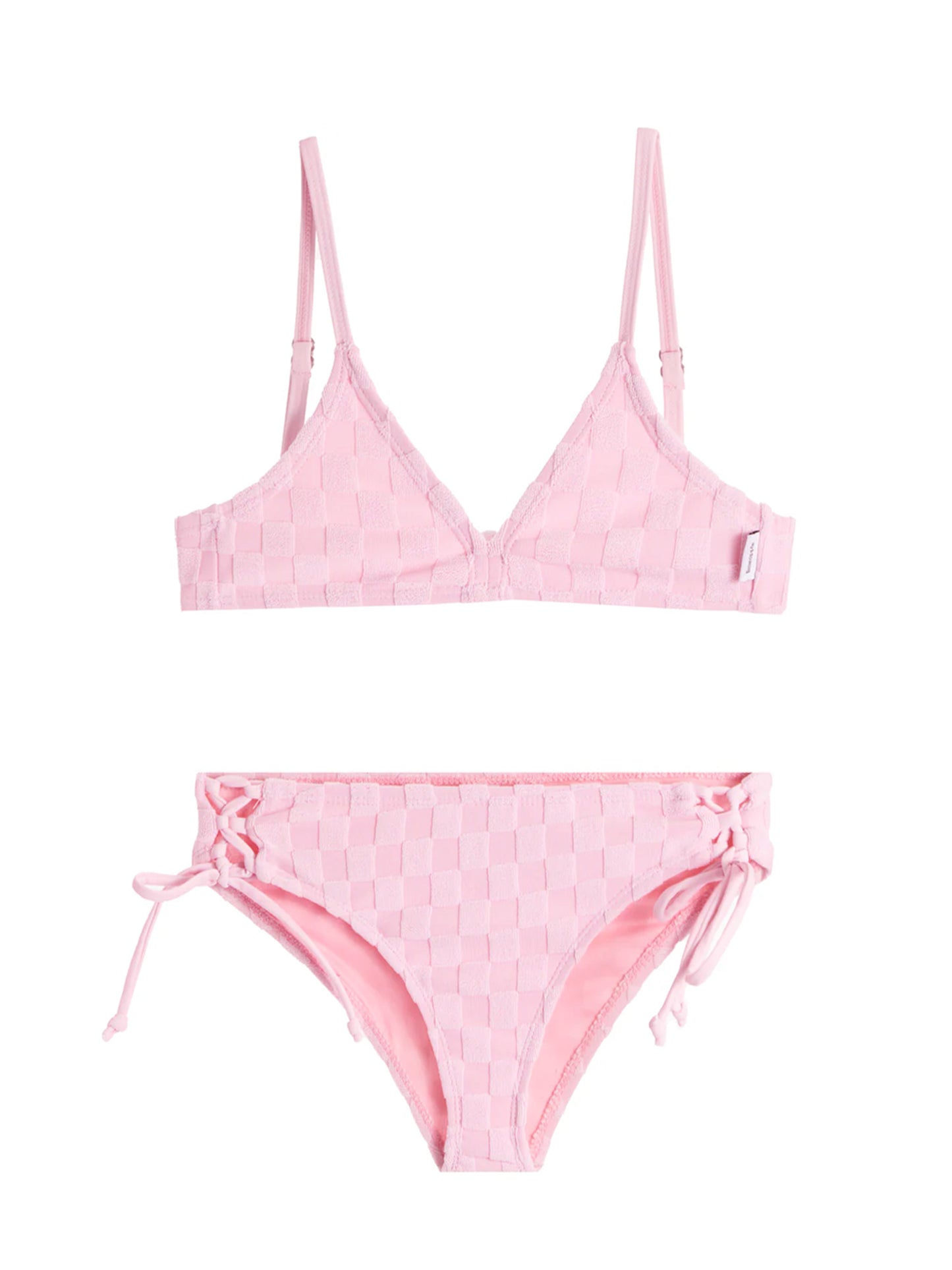 girls light pink terry bikini swimsuit