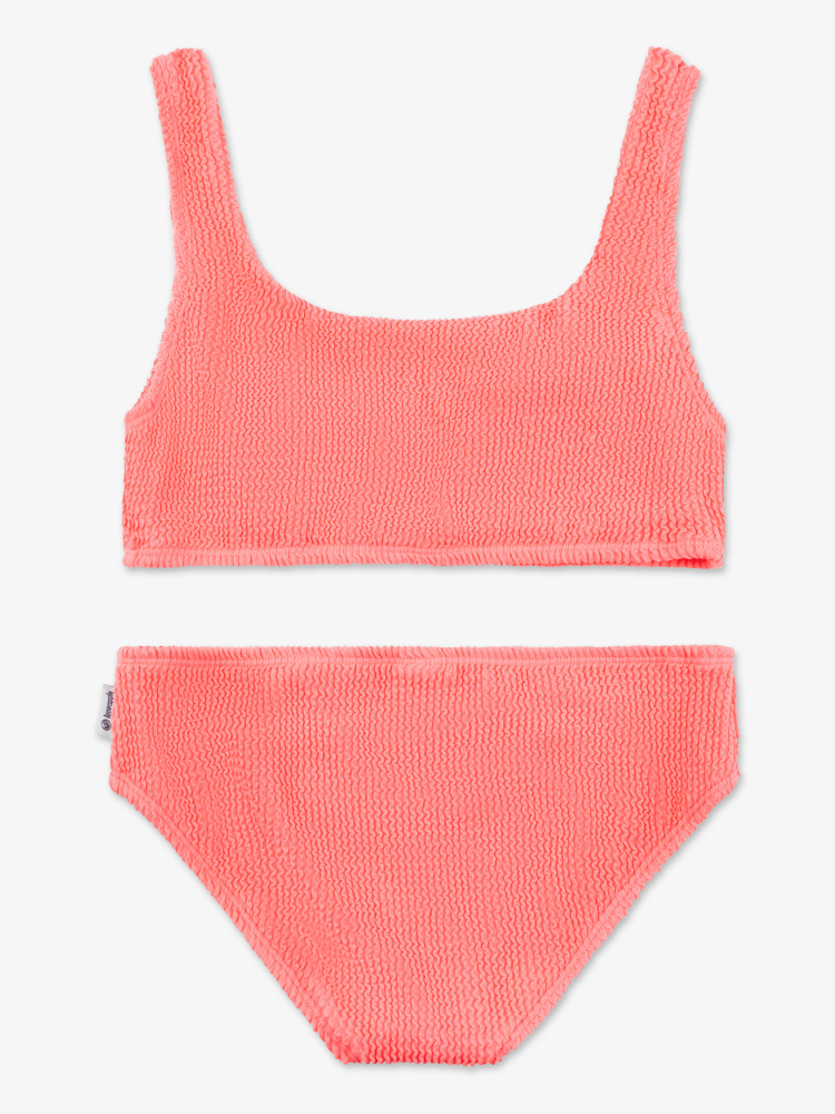 girls neon lime crinkle bikini two piece swimsuit