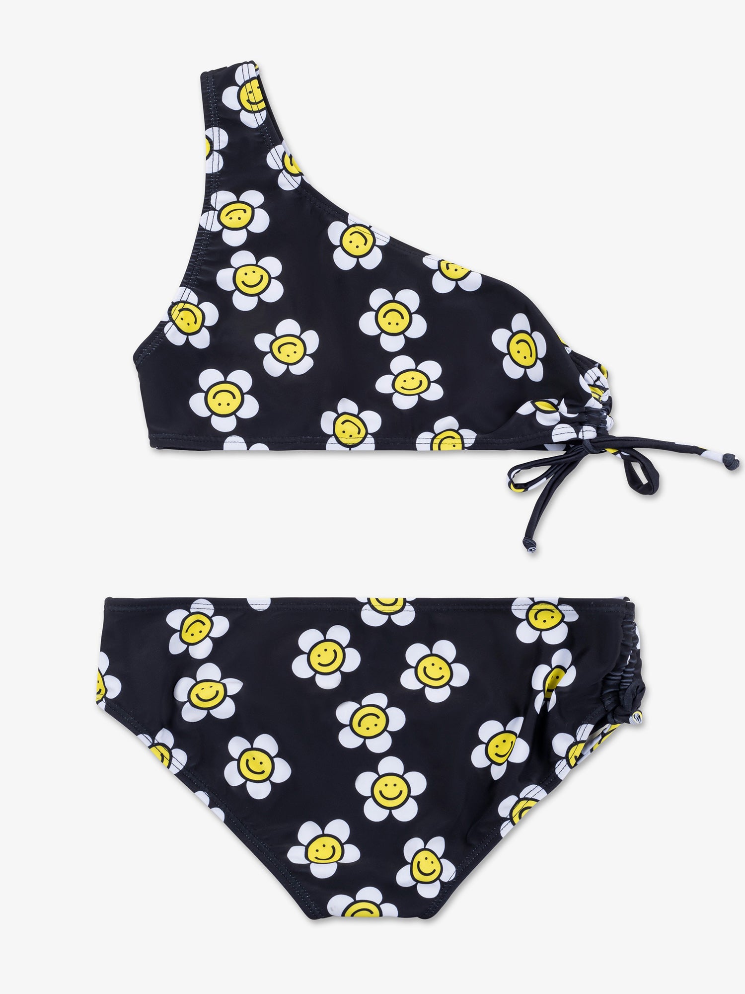 girls daisy print black and white bikini swimsuit