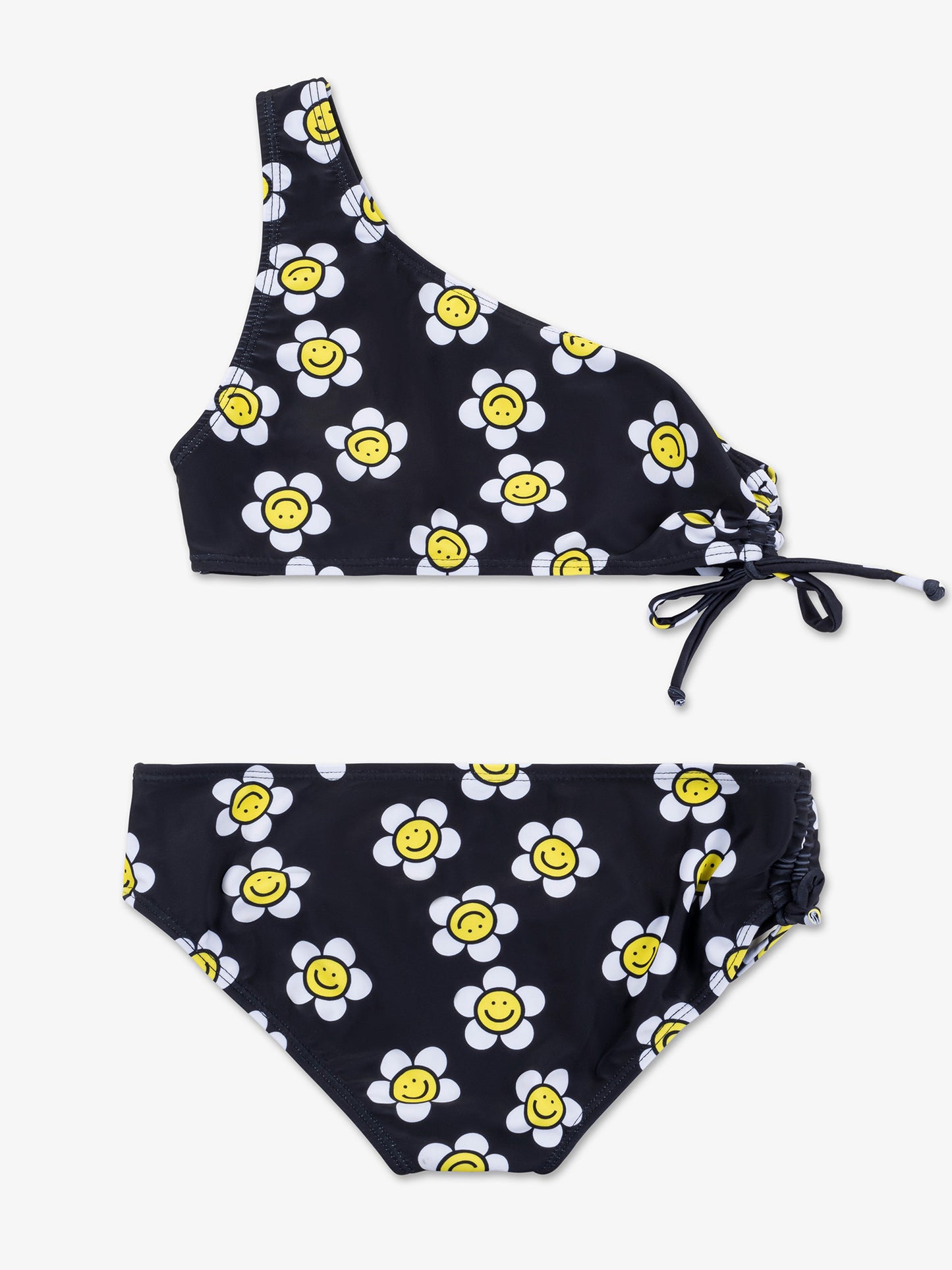 girls daisy print black and white bikini swimsuit