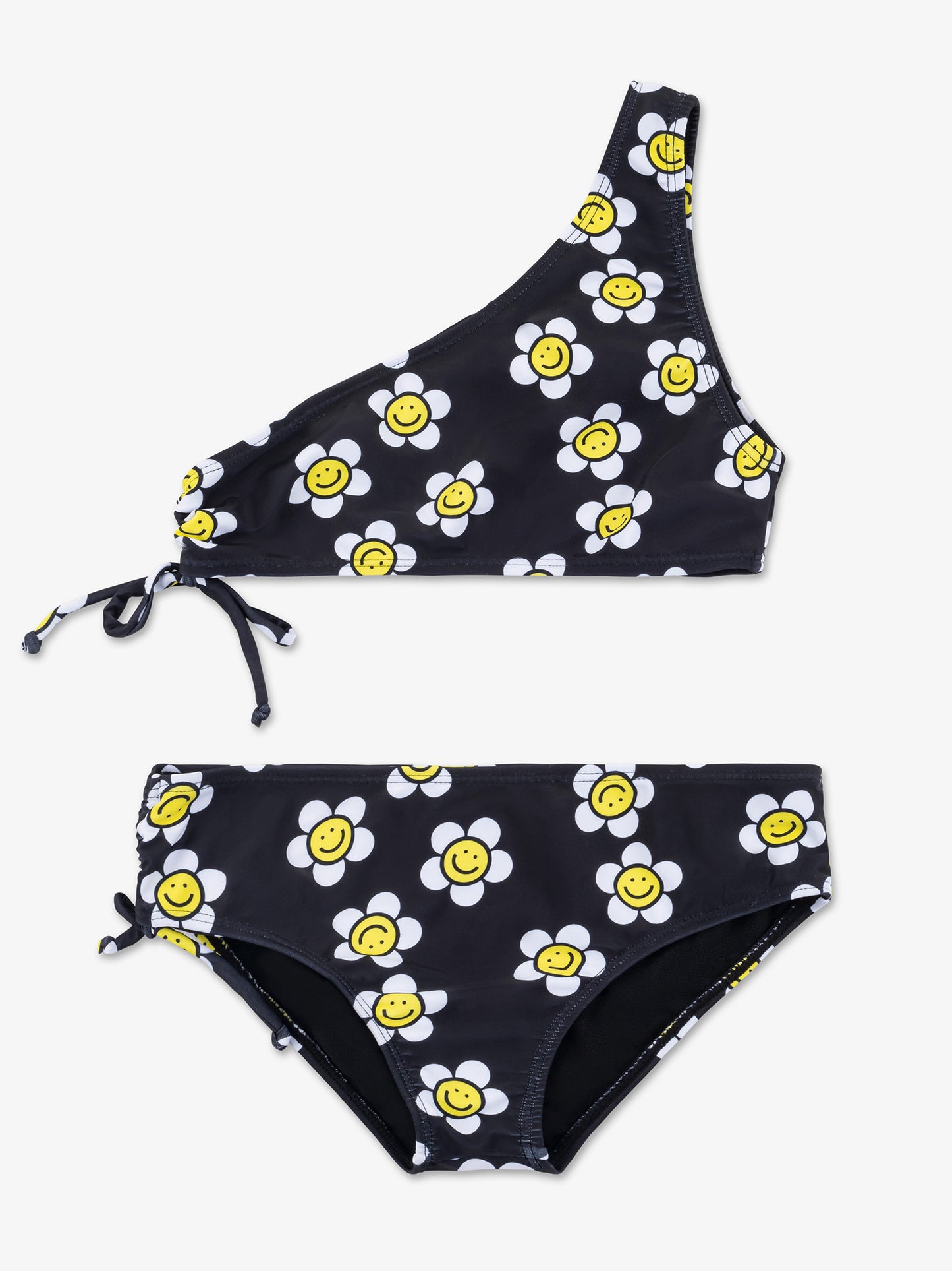 girls daisy print black and white bikini swimsuit