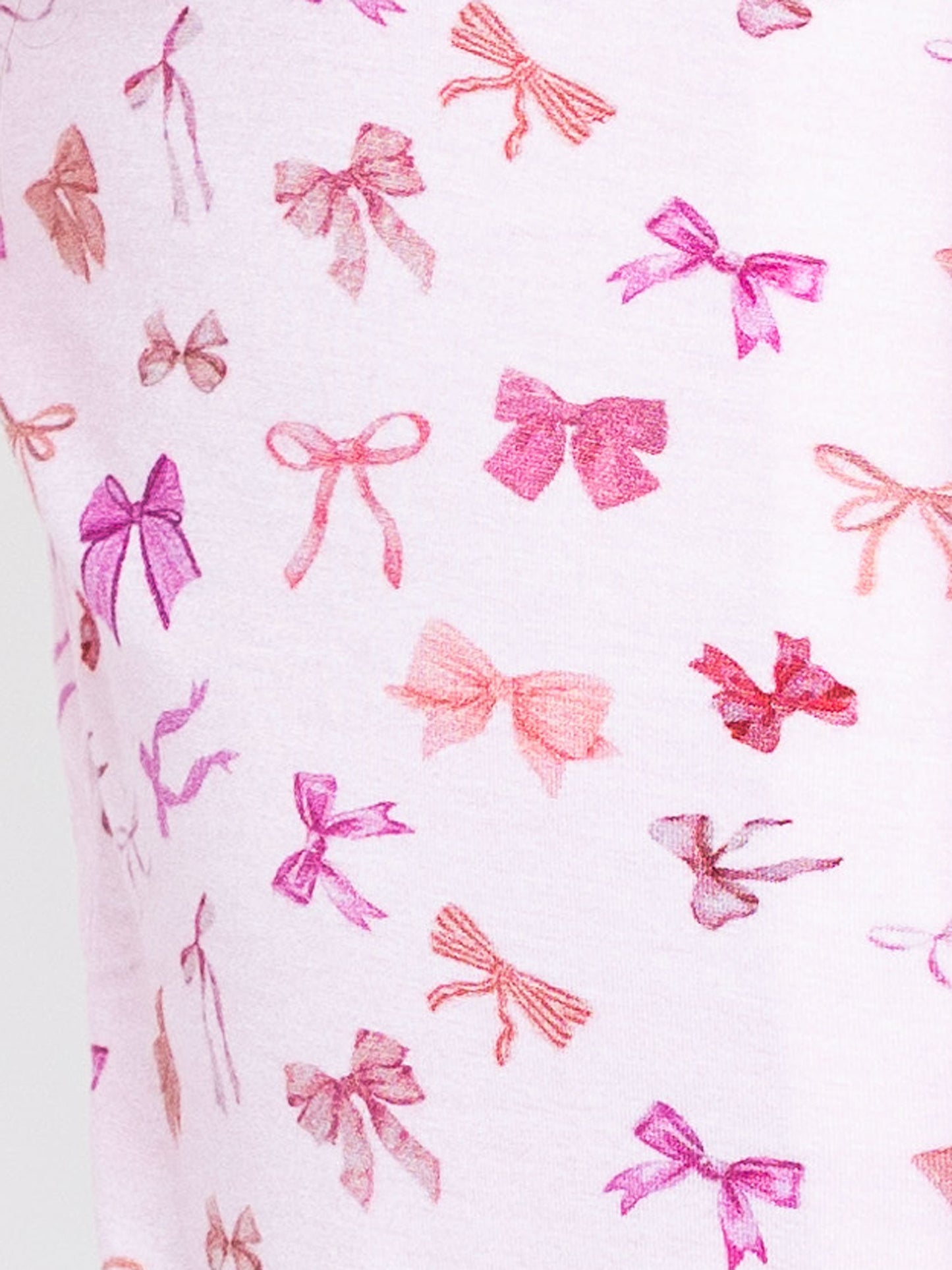 girls pink bows print short sleeve pajama short set