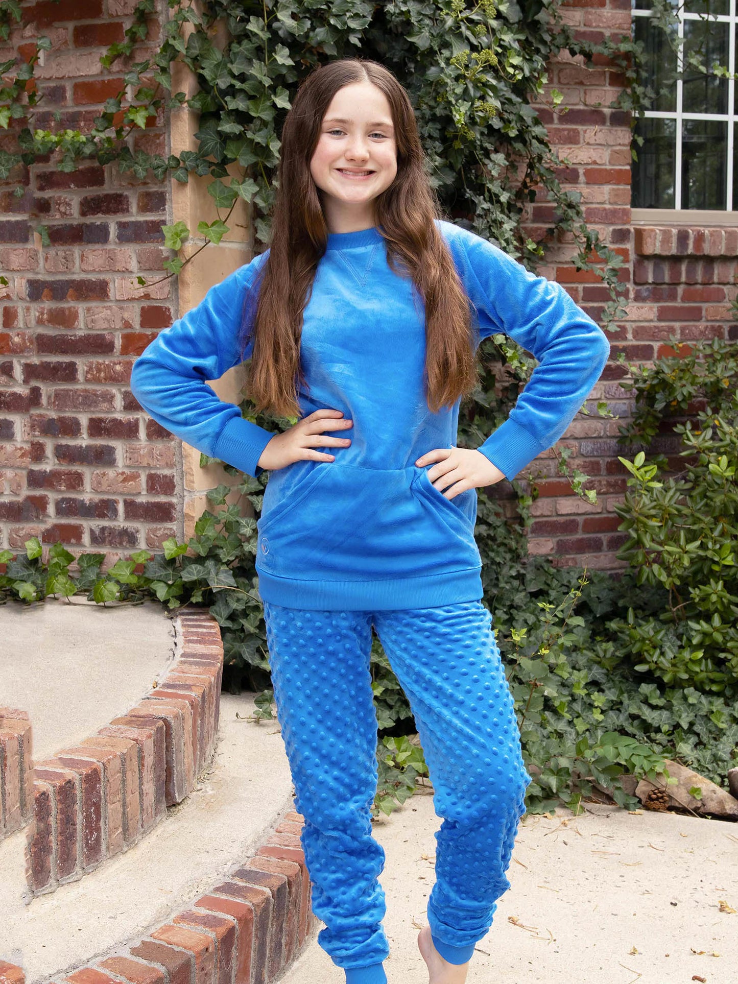 girls burgundy dark red minky bubble jogger pant