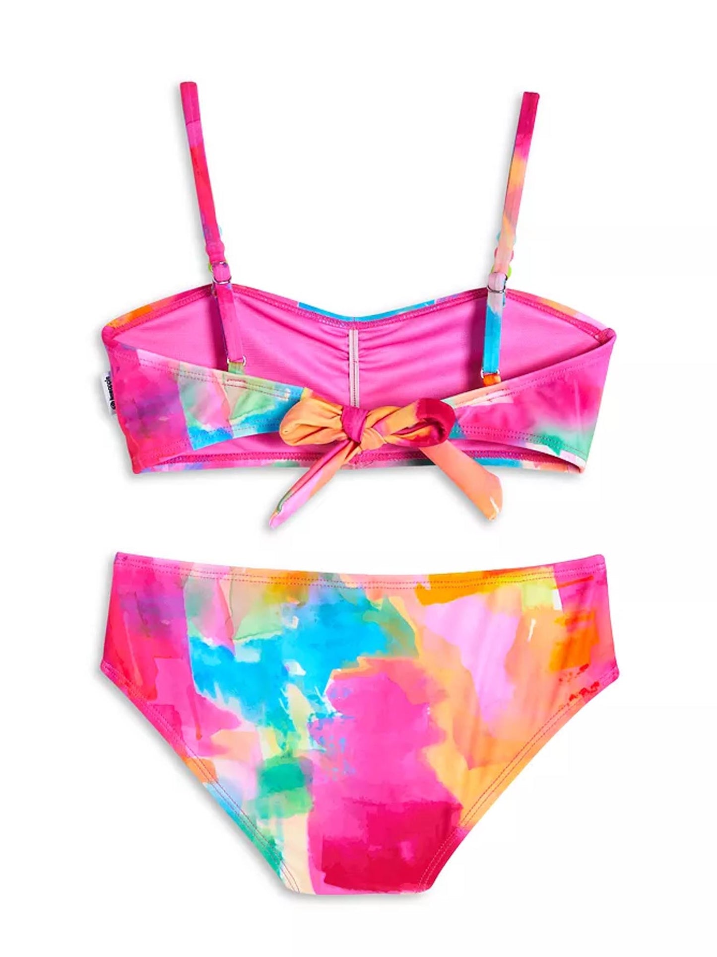 girls pink printed bikini swimsuit