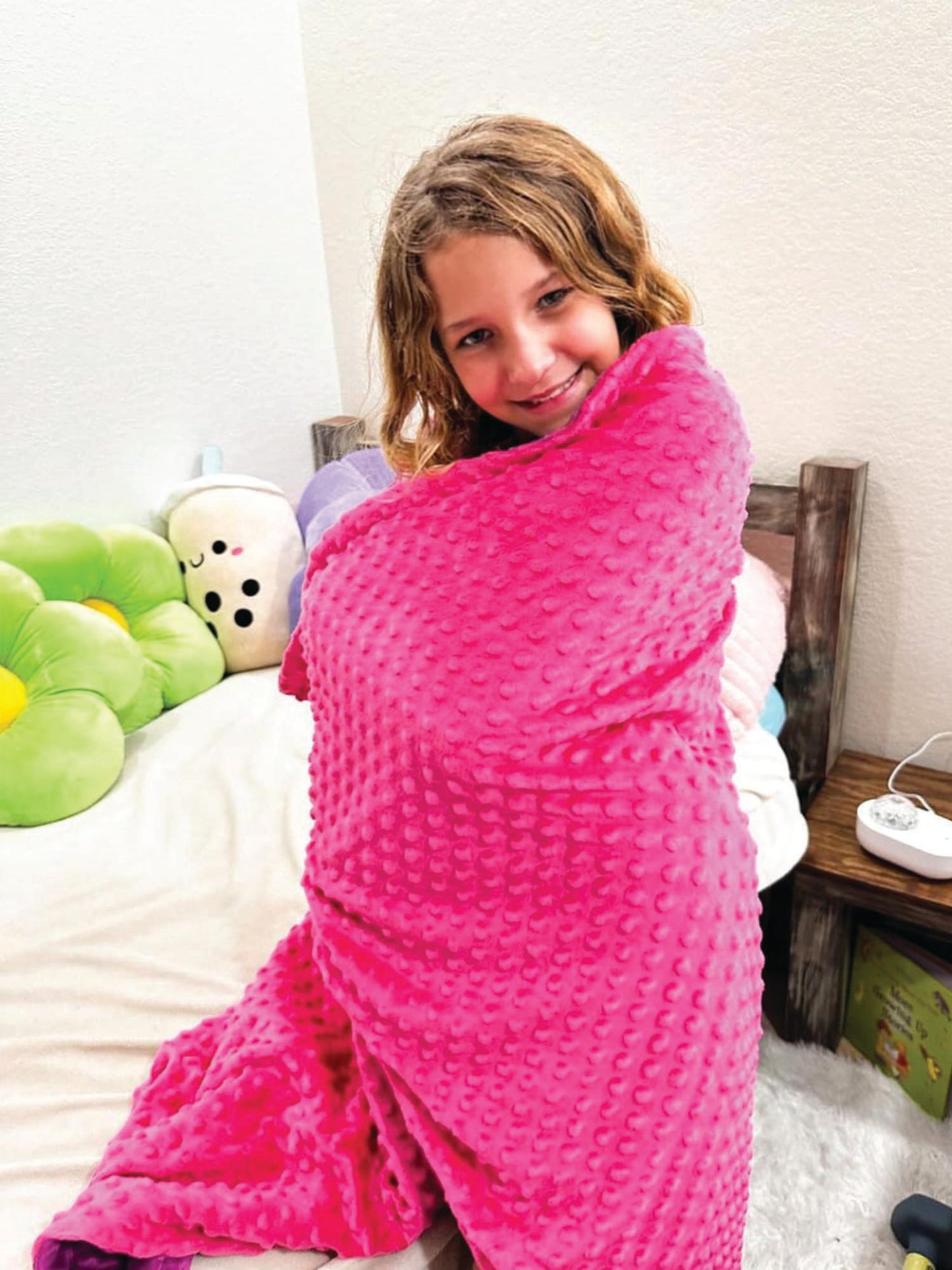 girls reversible minky bubble blanket
