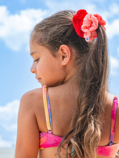 girls crinkle stretch hair scrunchie set