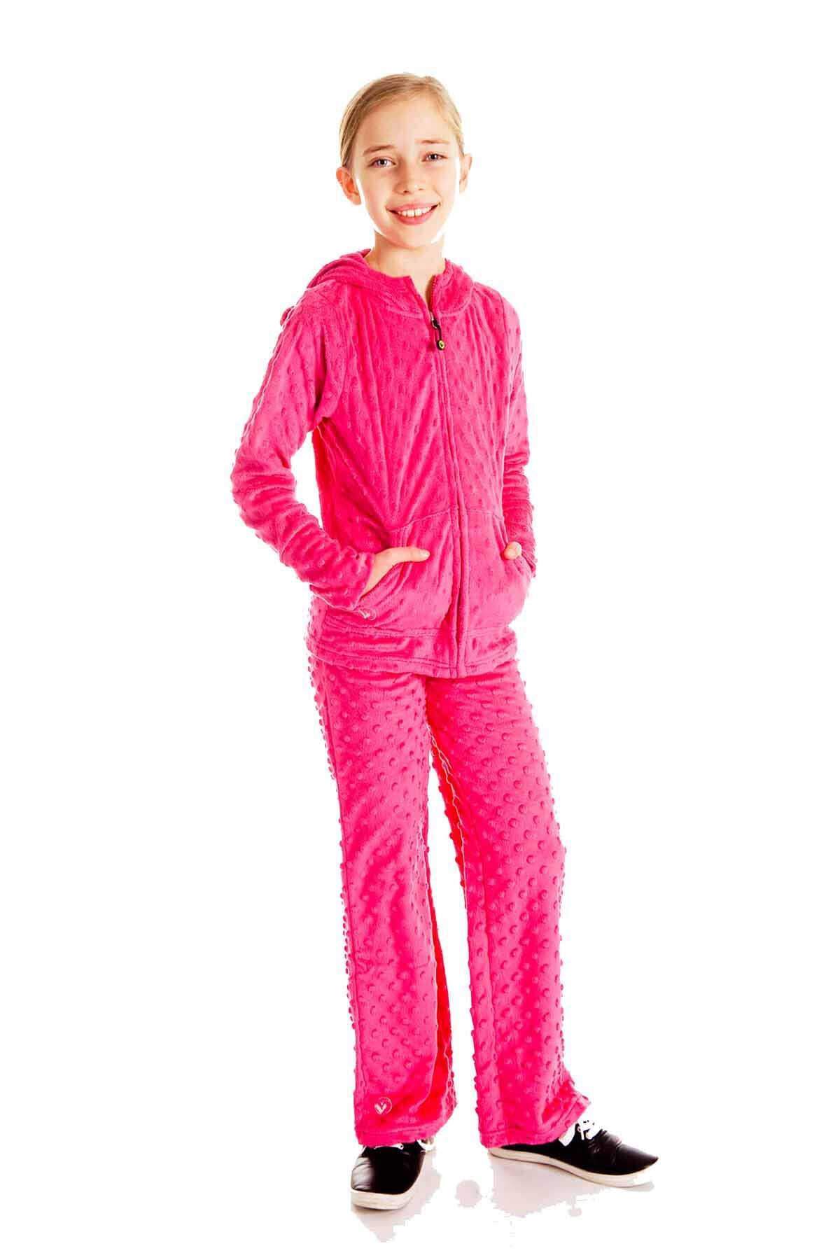 girls fuchsia minky loungewear pant