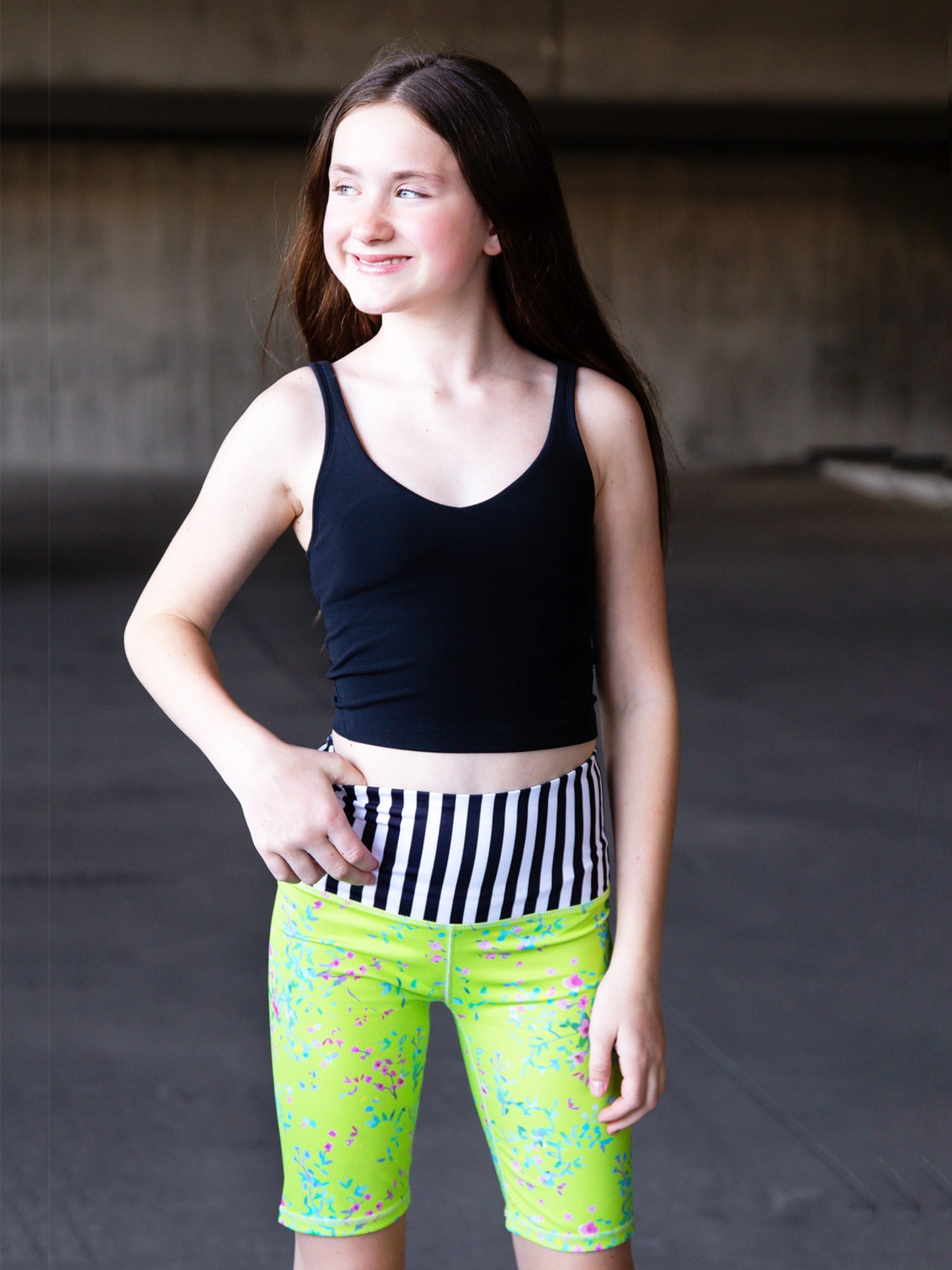 girls printed activewear bike shorts
