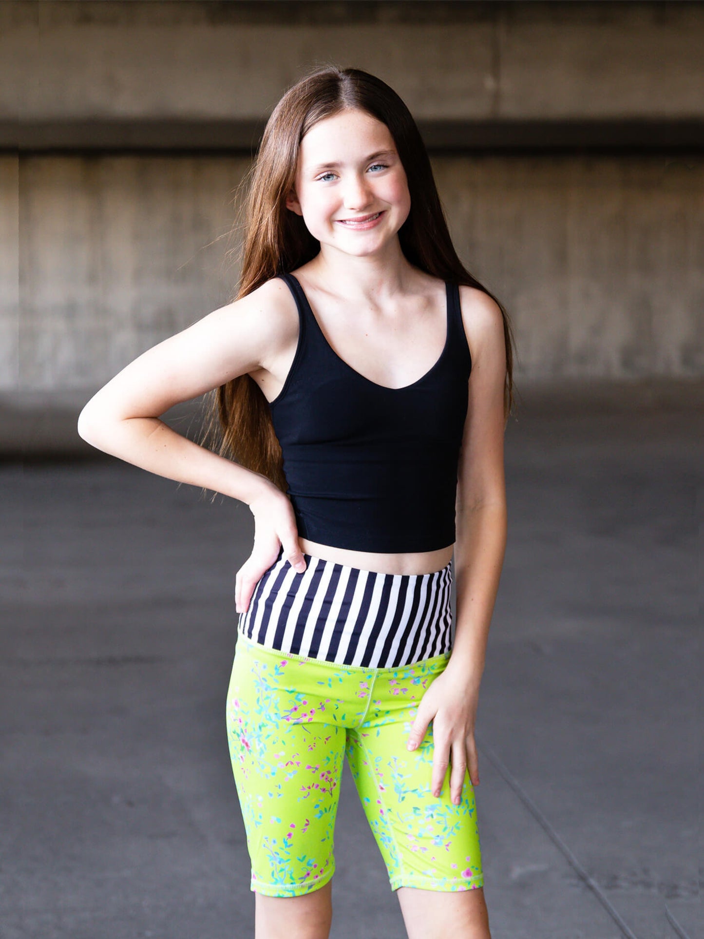 girls printed activewear bike shorts